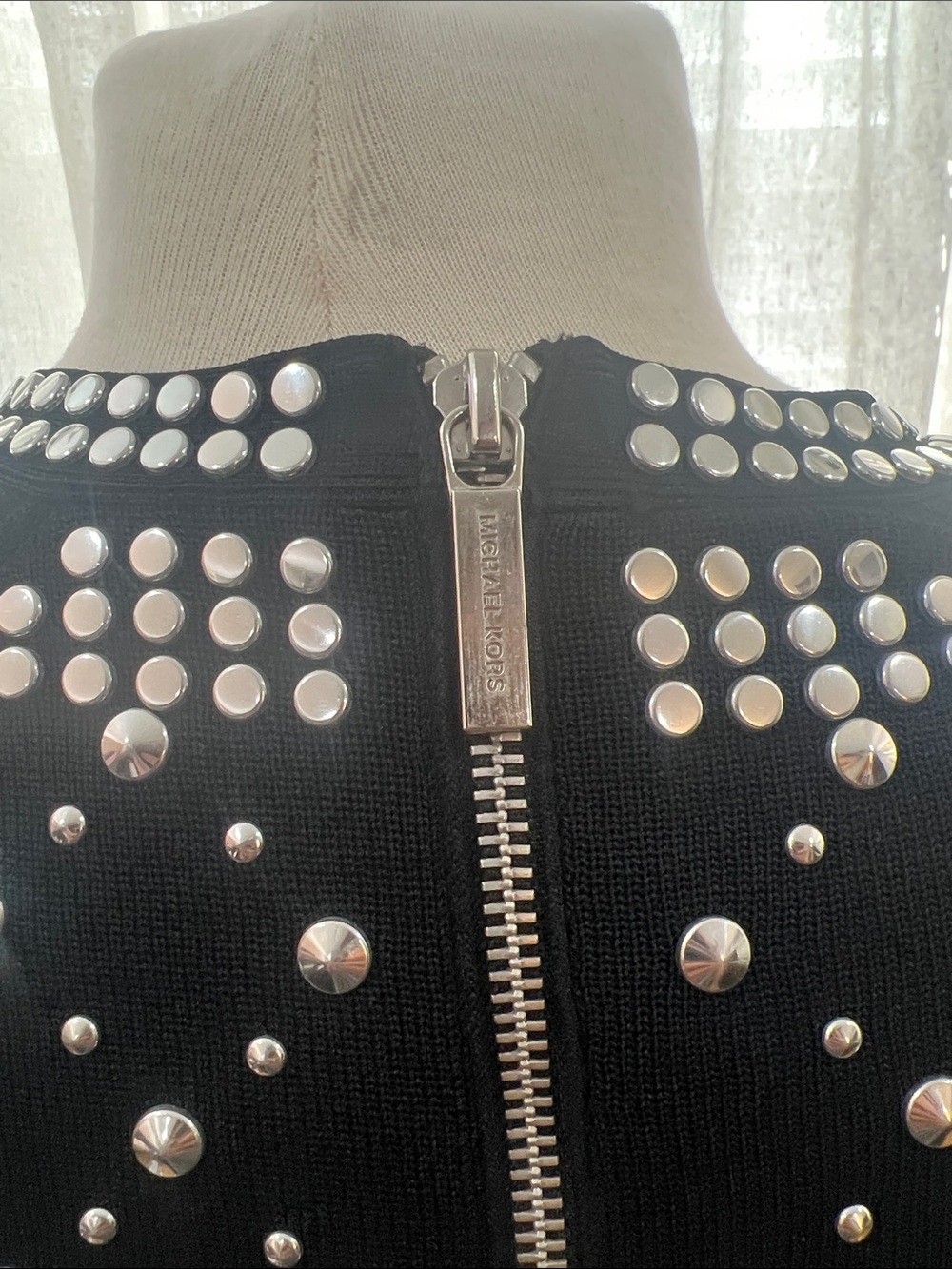 Michael Kors Black Studded Long-Sleeve Dress - Picture 12 of 13